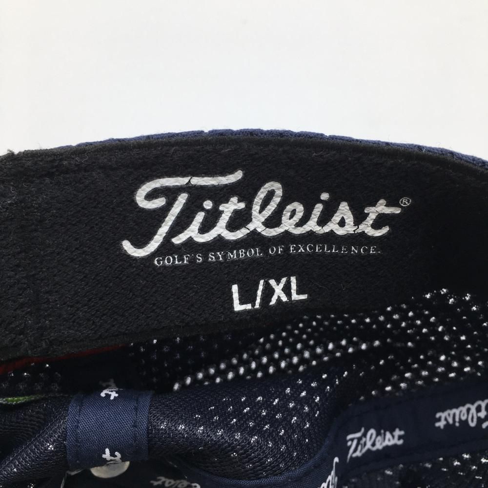 タイトリスト×フットジョイ キャップ ネイビー×白 立体ロゴ刺しゅう メッシュ生地  L/XL ゴルフウェア TITLEIST