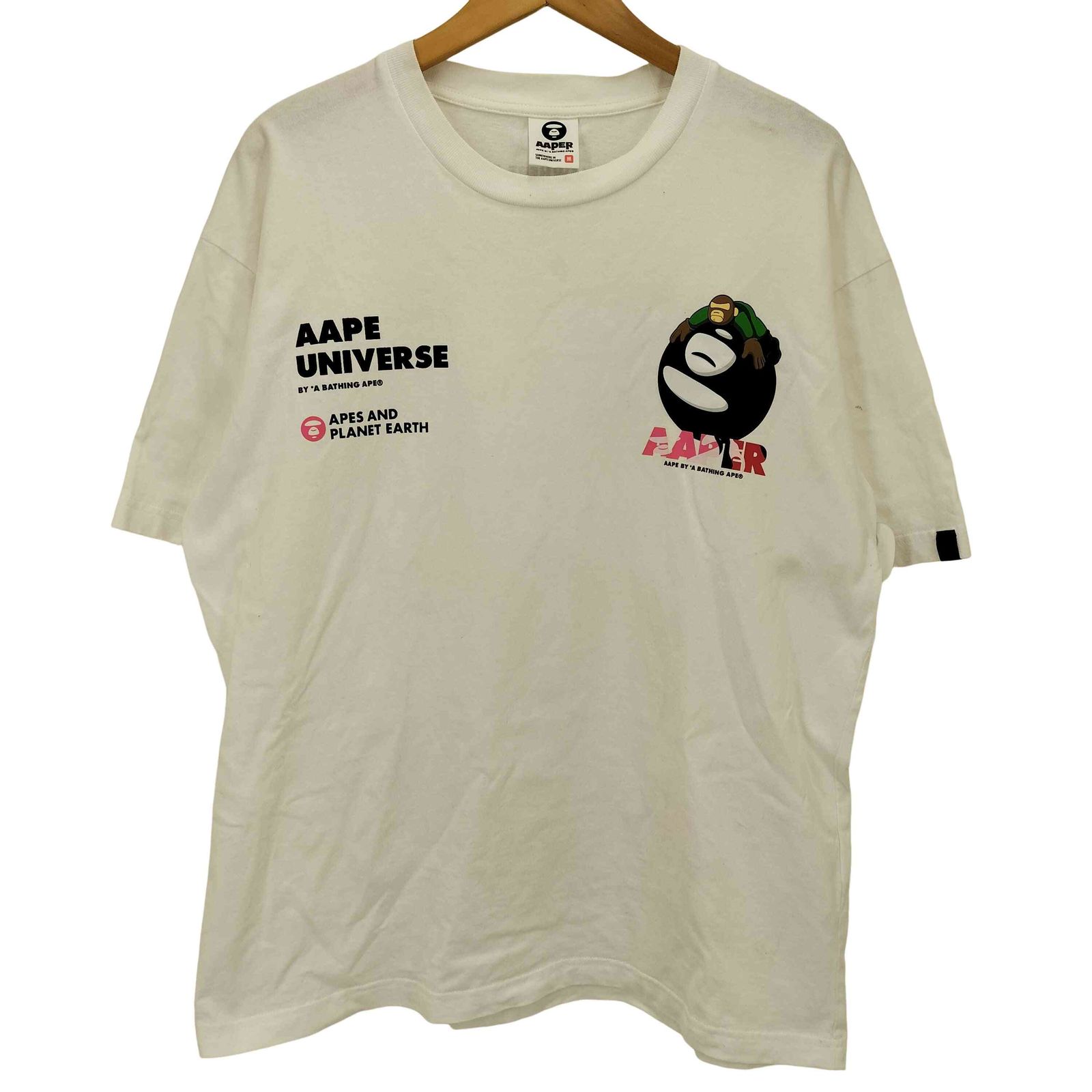 エーエイプバイアベイシングエイプ AAPE BY A BATHING APE AAPER UNIVERSE 両面 プリント S/S Tシャツ メンズ JPN：M 