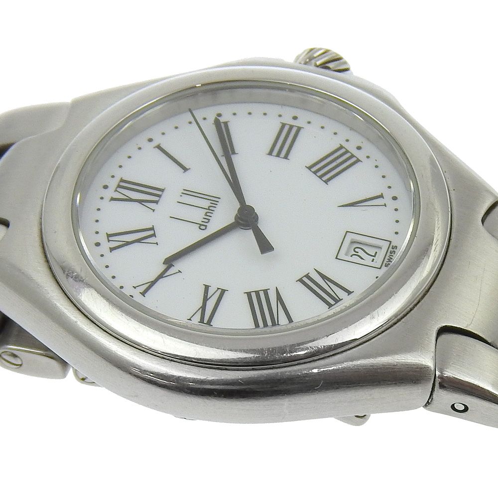 【電池交換済】dunhill ダンヒル 腕時計 ロンディニウム シルバー 本物保証】 超美品 ダンヒル DUNHILL ロンディニウム デイト 白