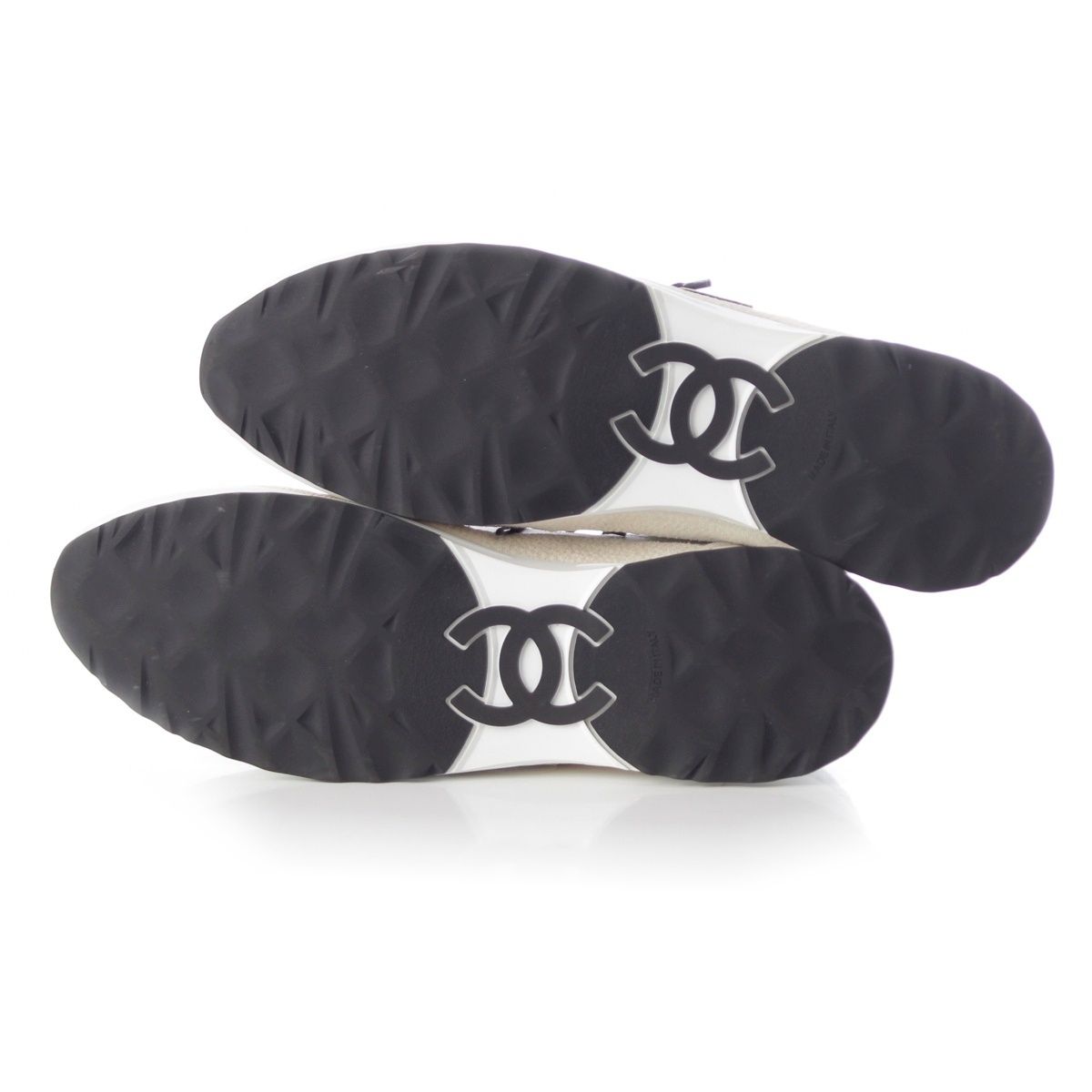新作 23SS CHANEL SNEAKERS シャネル ココマーク スニーカー 43 シャネル 25SS レザー ココマーク スニーカー シューズ G46373