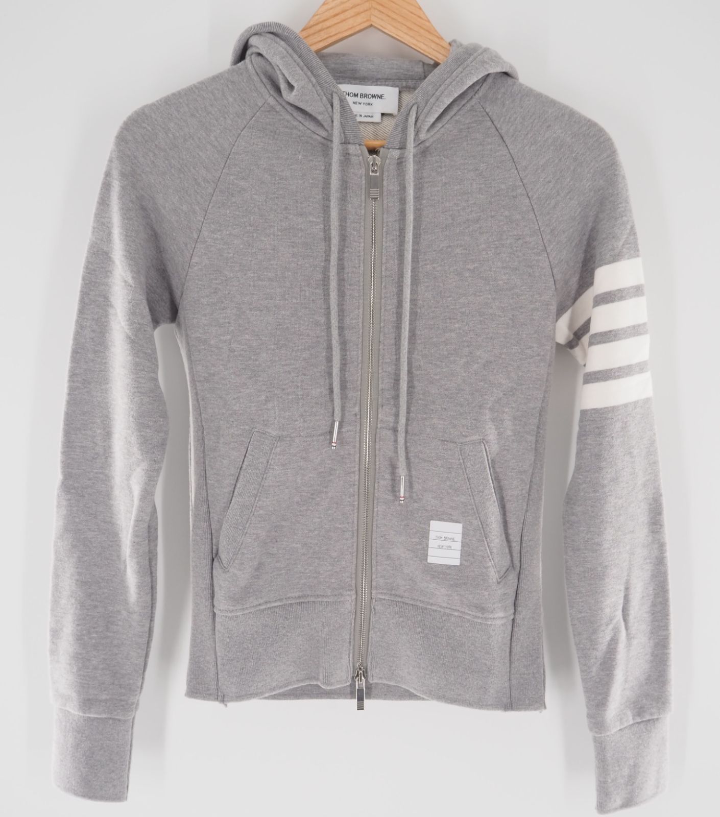 トムブラウン ジップパーカー 4bar グレー サイズ1 【公式通販】
