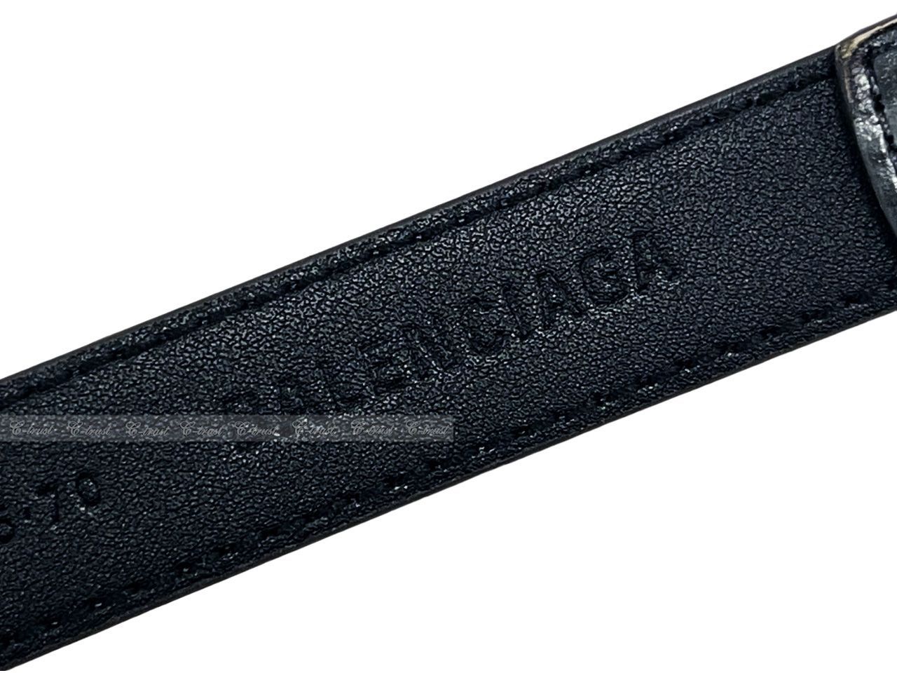 BALENCIAGA バレンシアガ ベルト BELT BB アワーグラス スリム レディース ロゴ カーフ クロコ型押し イタリア製 ★ DARK GREY K792-70..