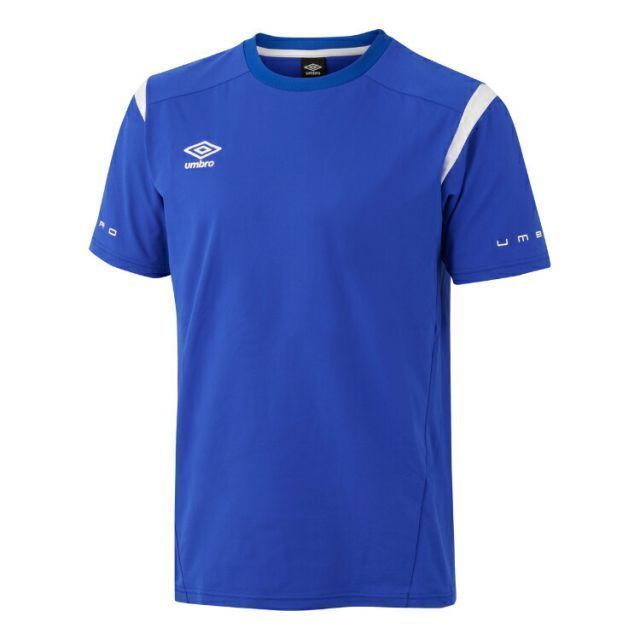 umbro アンブロ 半袖プラクティスシャツ ブルー L UUUVJA55 BLU | スポーツ スポーツ用品 運動 服 衣類 ウエア トップス シャツ 半袖 吸汗速乾性 UVカット 日焼け防止 紫外線対策 機能性 ロゴ サッカ