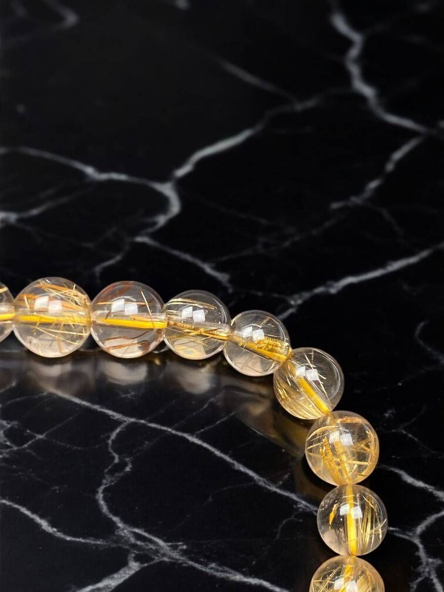 sun7j5]ゴールドタイチンルチル 7.5mm 超品位 式神封入 - メルカリ 