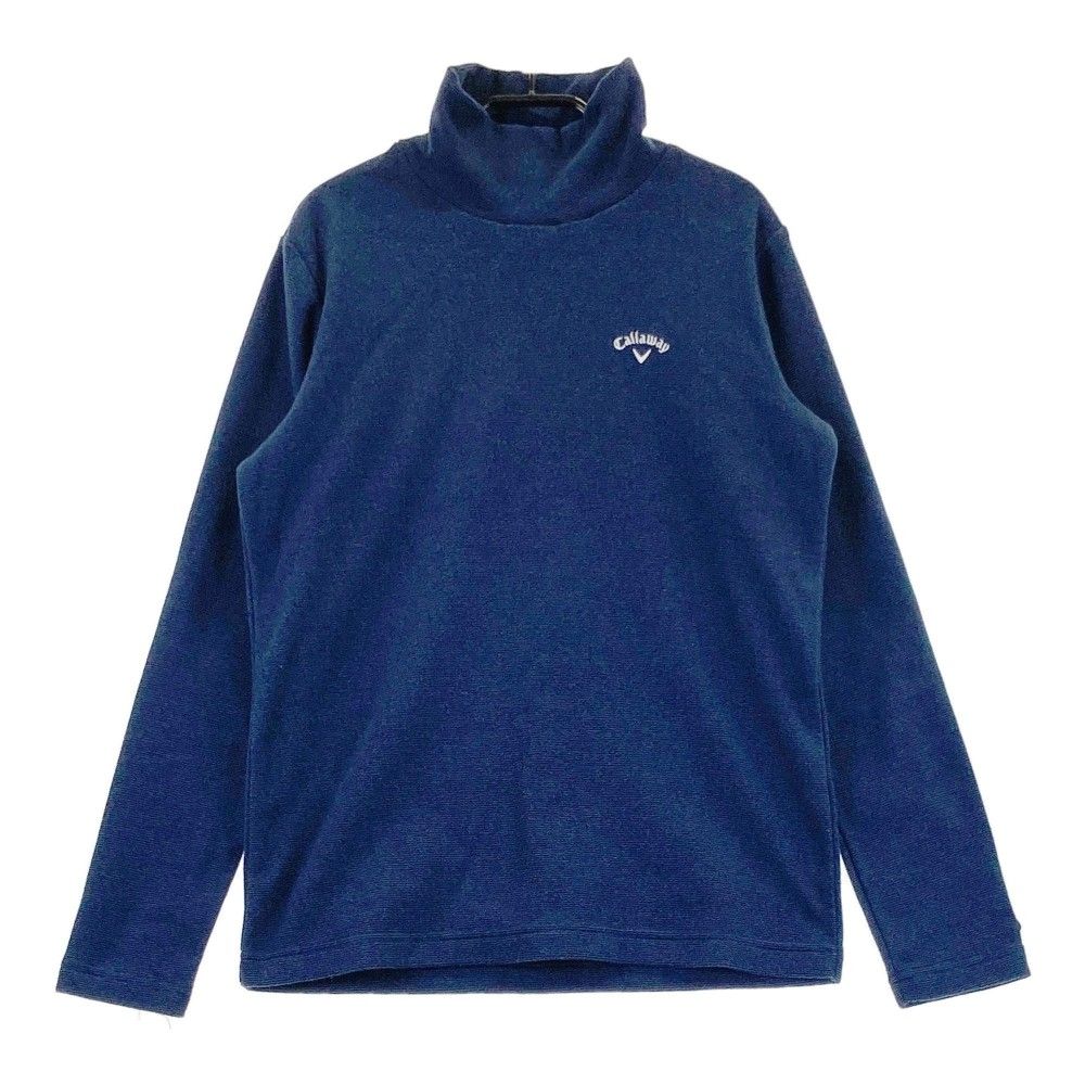 サイズ：M CALLAWAY キャロウェイ  裏起毛 ハイネック 長袖Tシャツ 刺繍 ボーダー柄 ブラウン系 [240101426326] ゴルフウェア レディース ストスト サイズ：M CALLAWAY キャロウェイ 裏起毛 ハイネック 長袖T