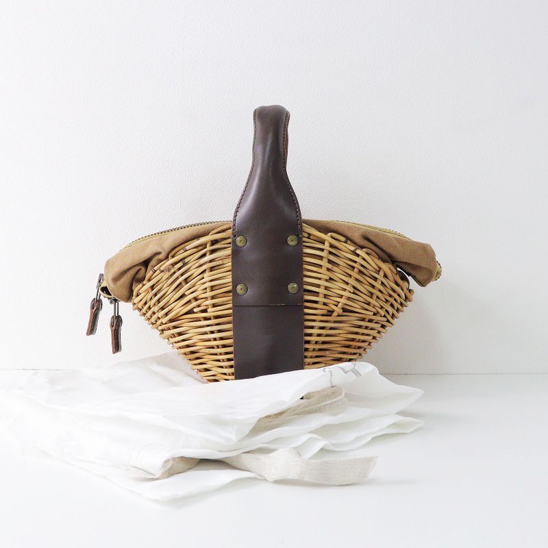 ☆良品☆ eb.a.gos（エバゴス）　オイルショルダーミニカゴバッグ　紅籐 ebagos オイルショルダーミニ 紅籐 CHOCO エバゴス | マドリガル公式