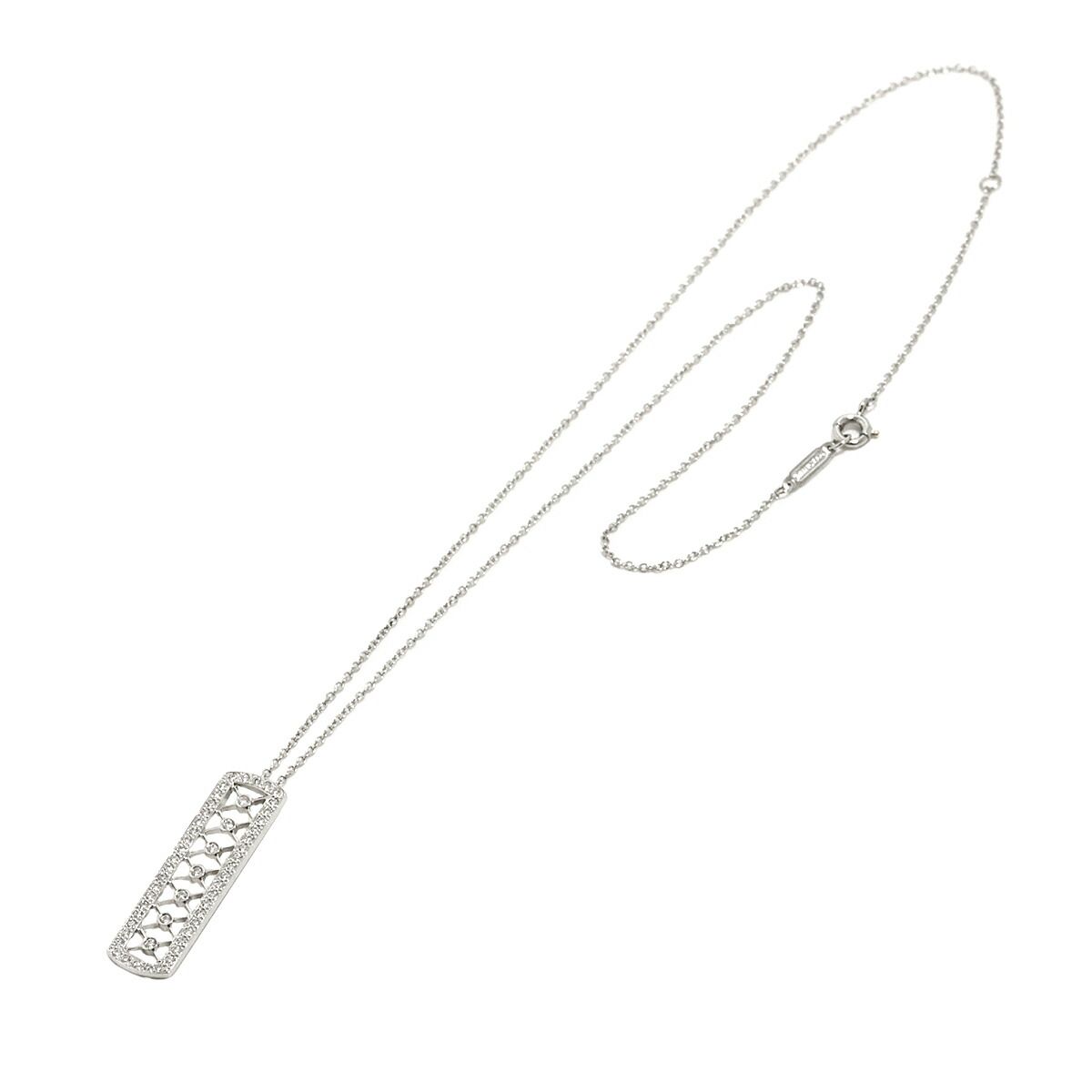 ティファニー TIFFANY&CO. ヴォアールバー ダイヤ ネックレス 40cm Pt  