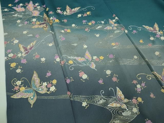 平和屋本店□極上 金彩友禅 卓越技能者・名工・和田光正 訪問着 舞蝶文