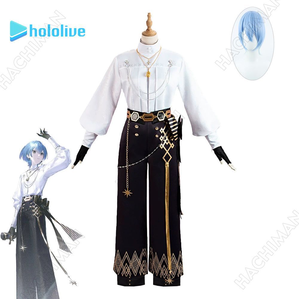 ウィッグ付き バーチャルアイドルYouTuber 星街 すいせい Hoshimachi Suiseiコスプレ 衣装 ハロウィン クリスマス 可愛い 変装 仮装 舞台服 演出服 大人 子供 cosplay