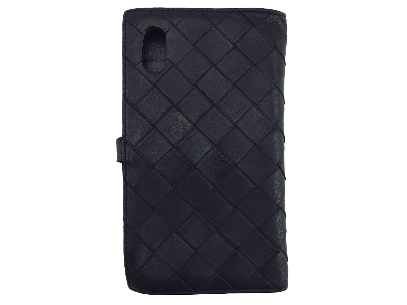 ボッテガヴェネタ BOTTEGAVENETA iPhoneケース イントレチャート 手帳型 ブラック レディース