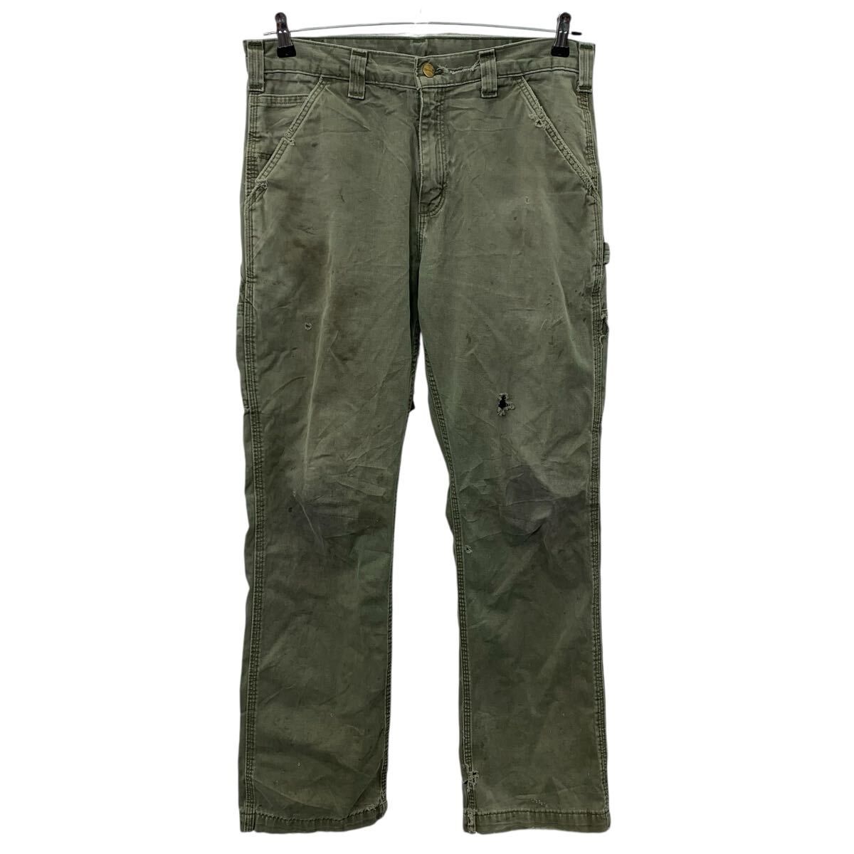 Carhartt ワークパンツ W32 アーミーグリーン カーハート ジップアップ