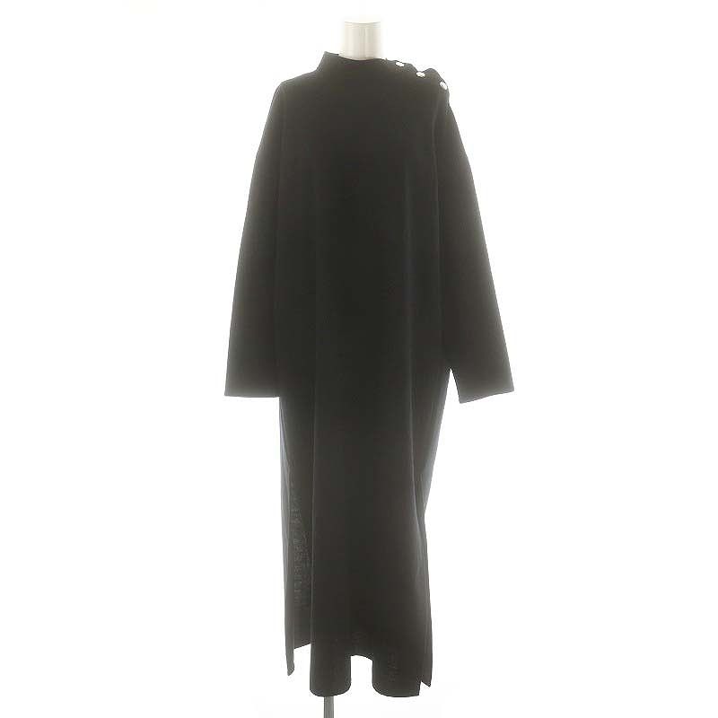 ザ リラクス THE RERACS SIDE OPEN STANDCOLLAR DRESS ワンピース ロング 長袖 38 ブラック |DO OS