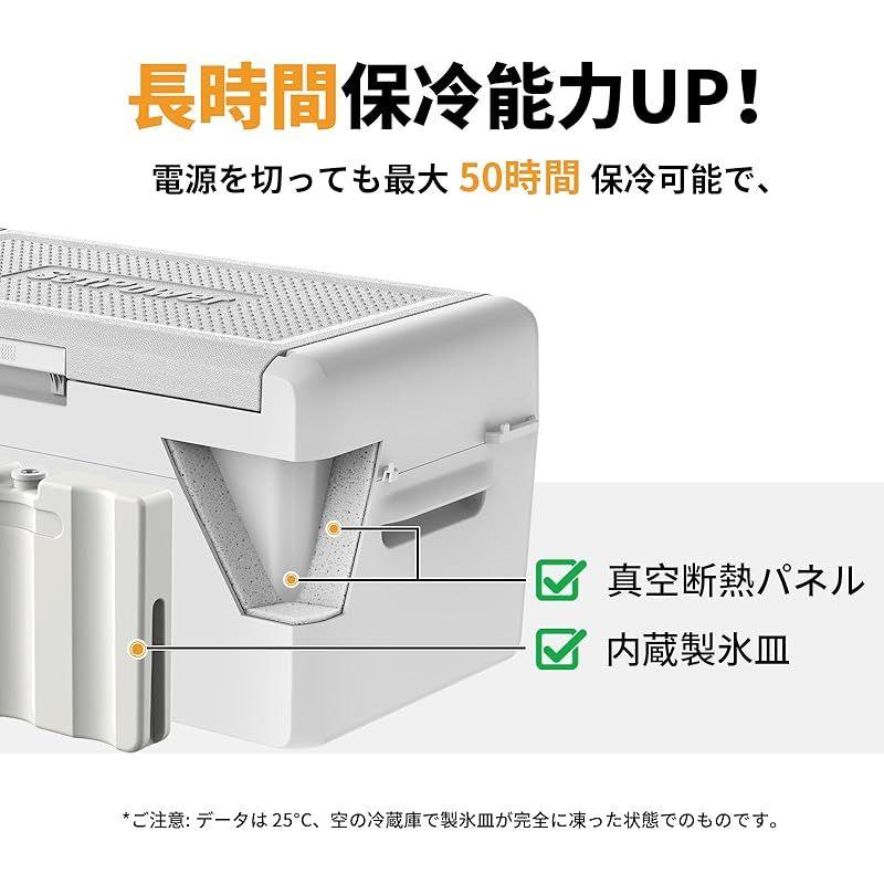 Setpower 車載冷蔵庫 停電時50時間持続保冷 25L ポータブル冷蔵庫 静音 15分急速冷凍 -20℃～20℃ ポータブル冷凍庫 アプリ遠隔操作 車載家庭両用 携帯冷凍庫 車中泊 キャンプ 旅行 釣り 停電対策 トラック で活躍 グ 0