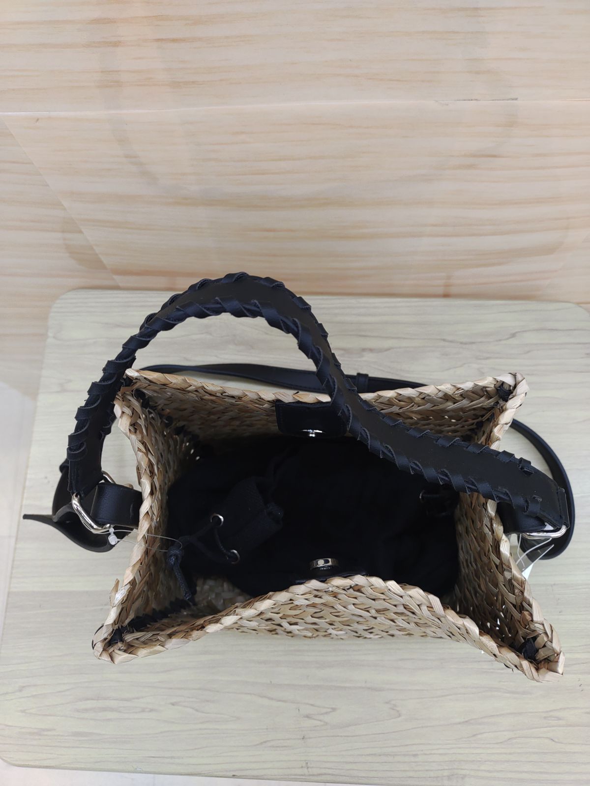 COOCO[クーコ]　フェザーレイクカガリ水草2WAYカゴバッグ[ブラック]