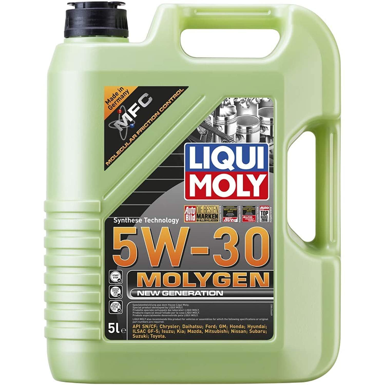LIQUIMOLY MOLY リキモリ 4輪車用エンジンオイル Molygen New Generation 5W-30 モリジェンニュージェネレーション 5L 水素化分解合成油 ガソリン車用 9952