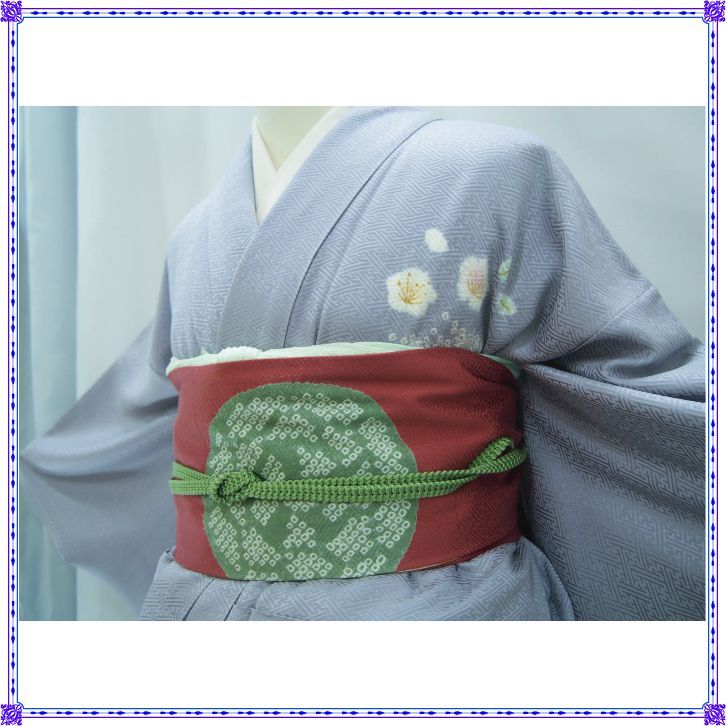 訪問着】藤紫色に部分絞りと梅の花柄の着物 - メルカリ