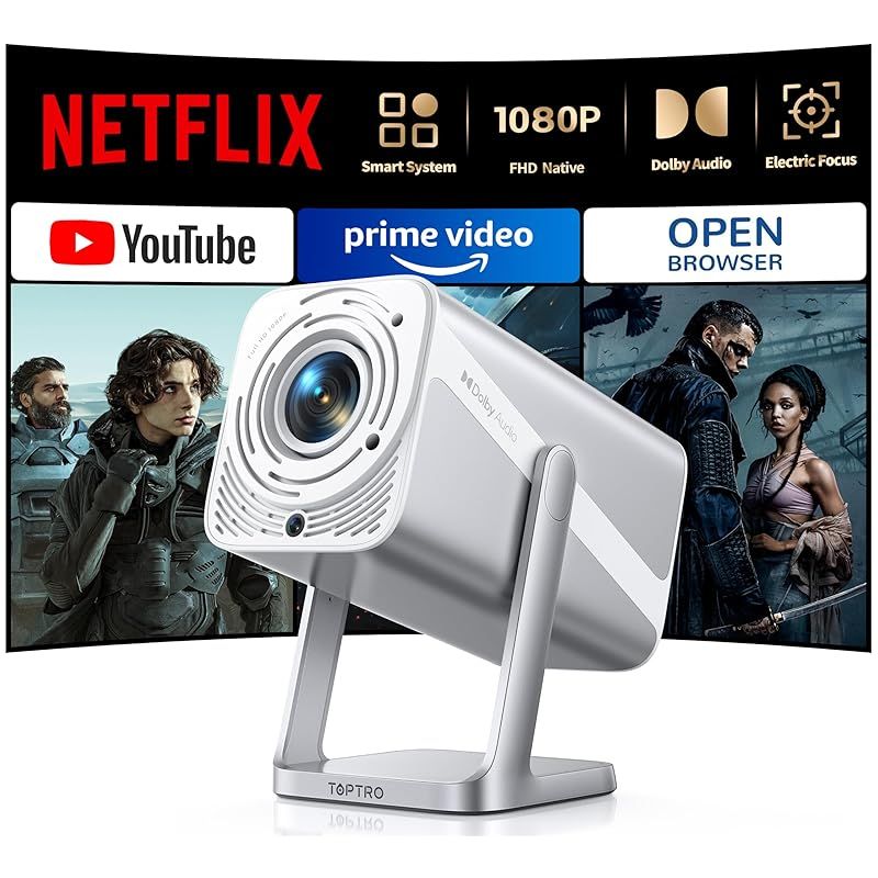 プロジェクター 家庭用 Netflixライセンス-20WDolby対応 750ASNI 高輝度 AI自動フォーカス＆自動台形補正 プロジェクター 4K 内蔵 Netflix|YouTube|PrimeVideo WiFi6 双方向Bluetooth5.3 20