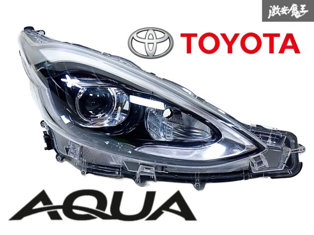 35-2388★前期 ハロゲン NHP10 アクア★右ヘッドライト KOITO 52-244 打刻:K ASSY メッキ 純正★トヨタ (DM) 新品+超美品 NHP10系 アクア 後期 純正ハロゲンヘッドライト 右側 打刻