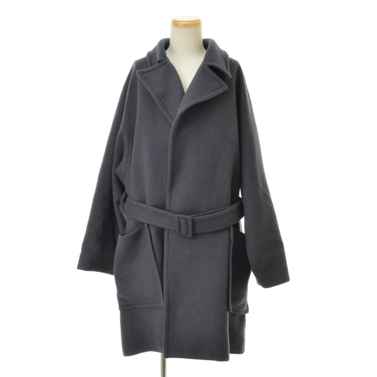 LIDNM FINE WOOL MINIMAL HALF COAT - アウター