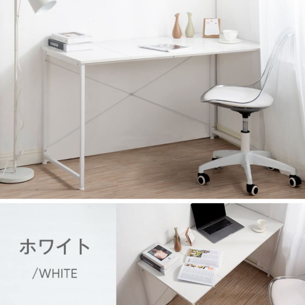 【色: ホワイト】オーエスジェイOSJ デスク パソコンデスク ブラウン 広いオフィス/パソコンデスク