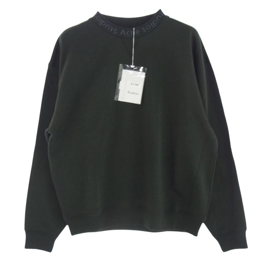Acne Studios アクネ　ブラック ロゴ　スウェット　トレーナー XS ACNE STUDIOS アクネストゥディオズ Flogho BI0015 ロゴ 刺繍