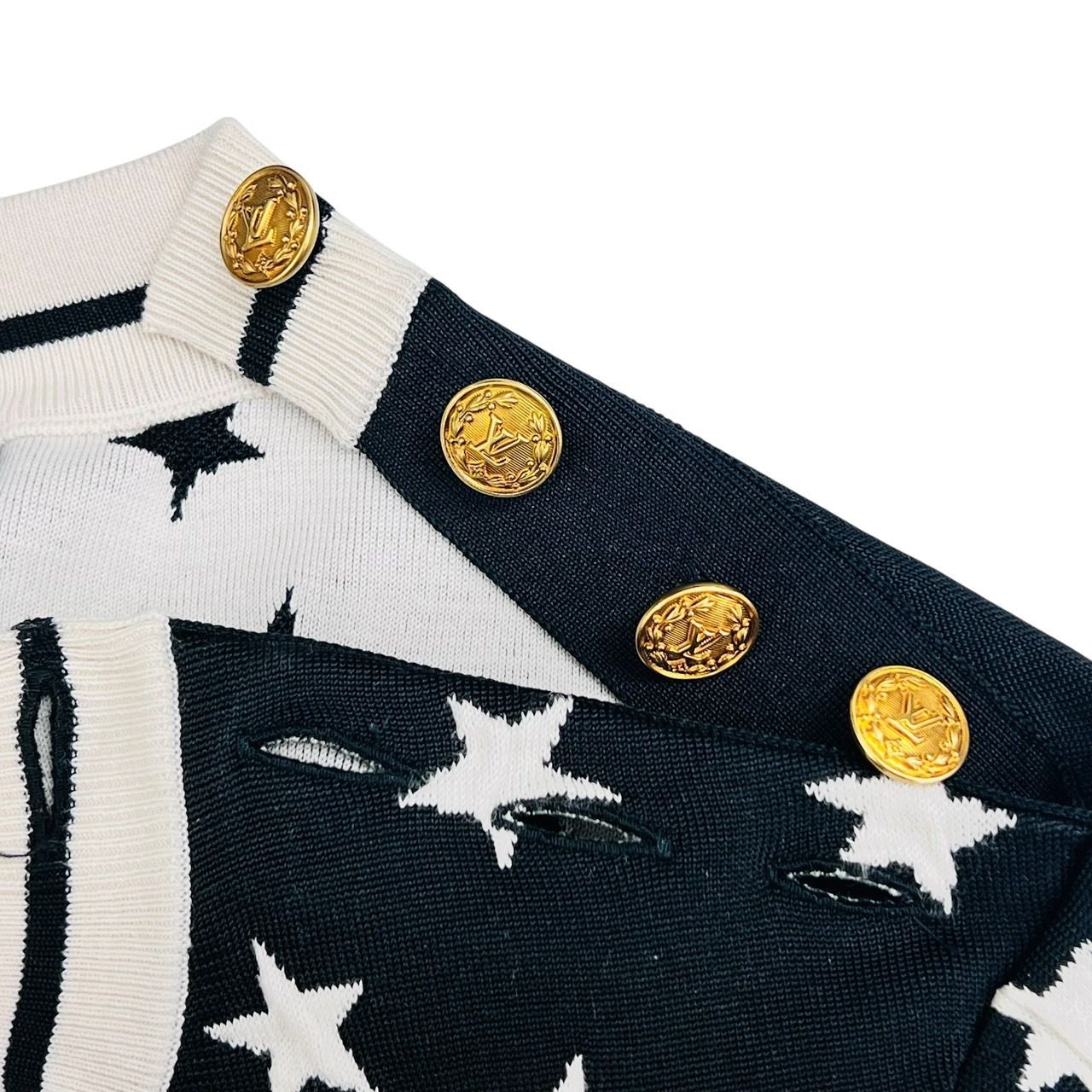 Louis Vuitton スター柄 シルク混 プルオーバーニット