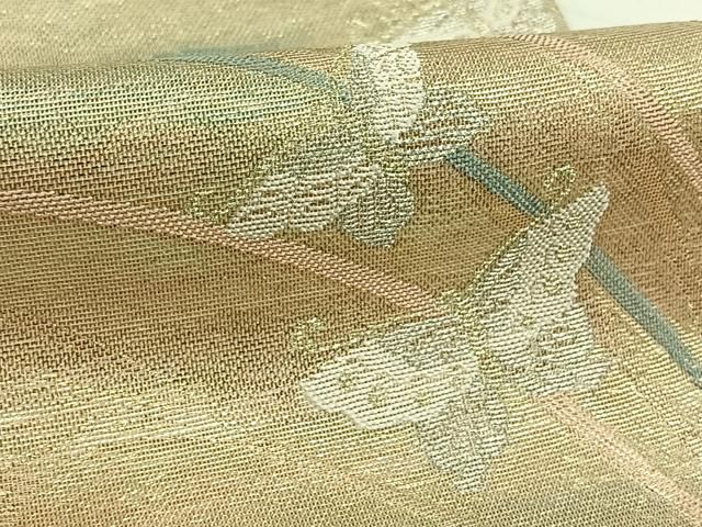 平和屋着物＊夏物 六通柄袋帯 舞蝶文 金銀糸 正絹 逸品