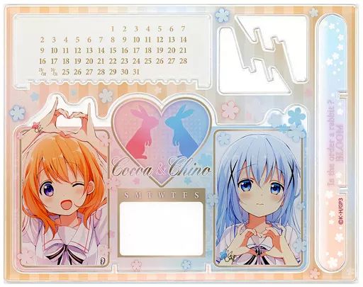カレンダー ご注文はうさぎですか? BLOOM アクリル万年カレンダー ココア＆チノ ハートポーズ AnimeJapan 2021グッズ
