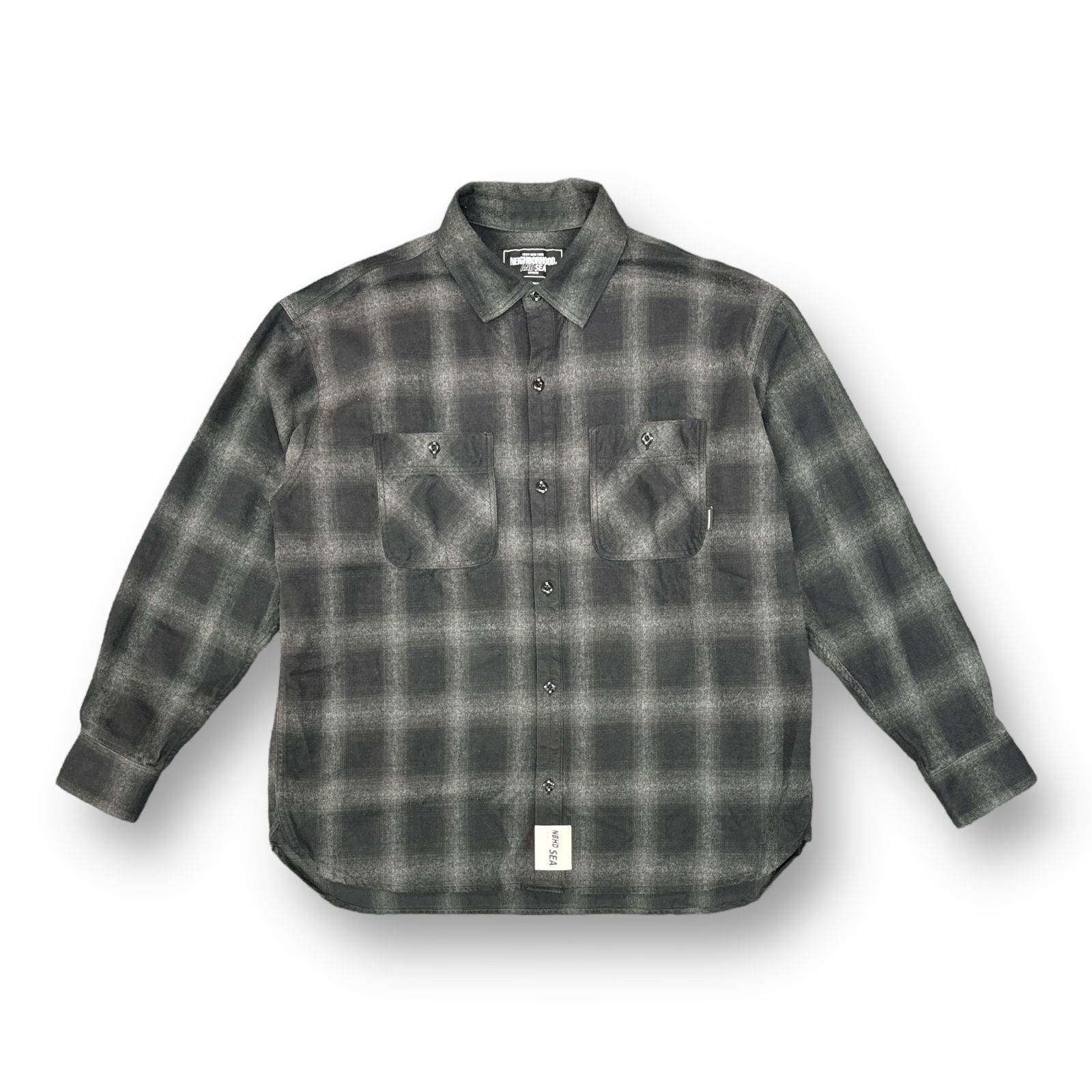 NH X WIND AND SEA . OMBRE CHECK SHIRT LS