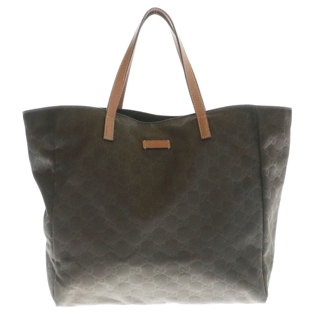 GUCCI (グッチ) GG柄 ナイロン トートバッグ ブラウン 282439 520981