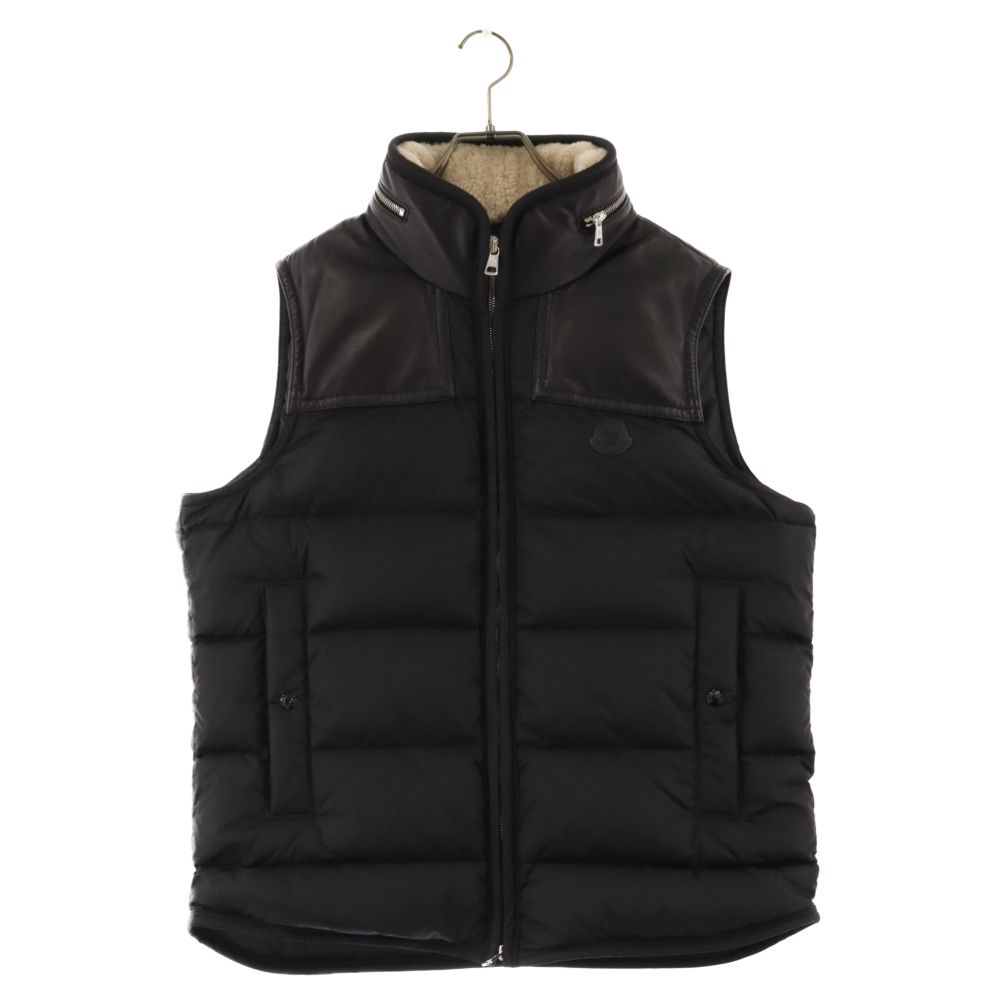 MONCLER (モンクレール) MILLAIS ミレー レザー切り替え ダウンベスト