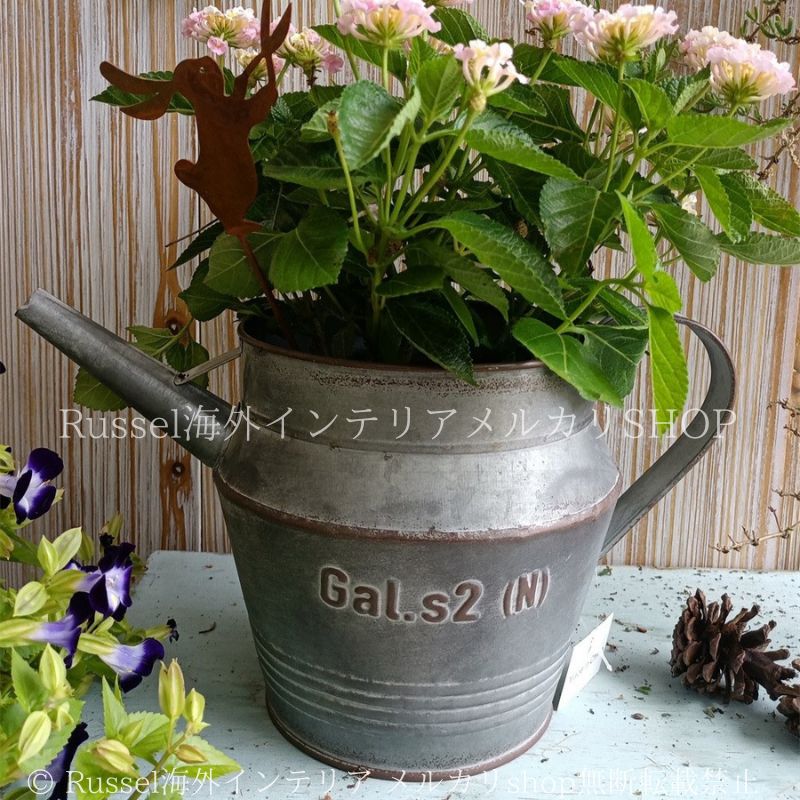 輸入家具 プランター 鉢カバー アイアン ブリキ フラワーポット ガーデニング クラシック シャビーシック フレンチ FM-500 輸入家具 プランター 鉢カバー アイアン ブリキ フラワーポット