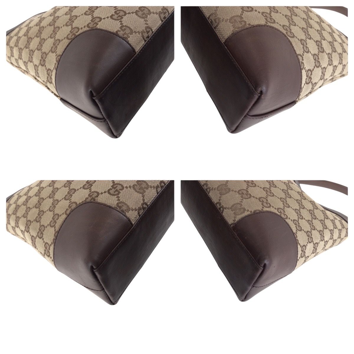 美品 GUCCI グッチ ブラウン ゴールド金具 GGキャンバス/レザー