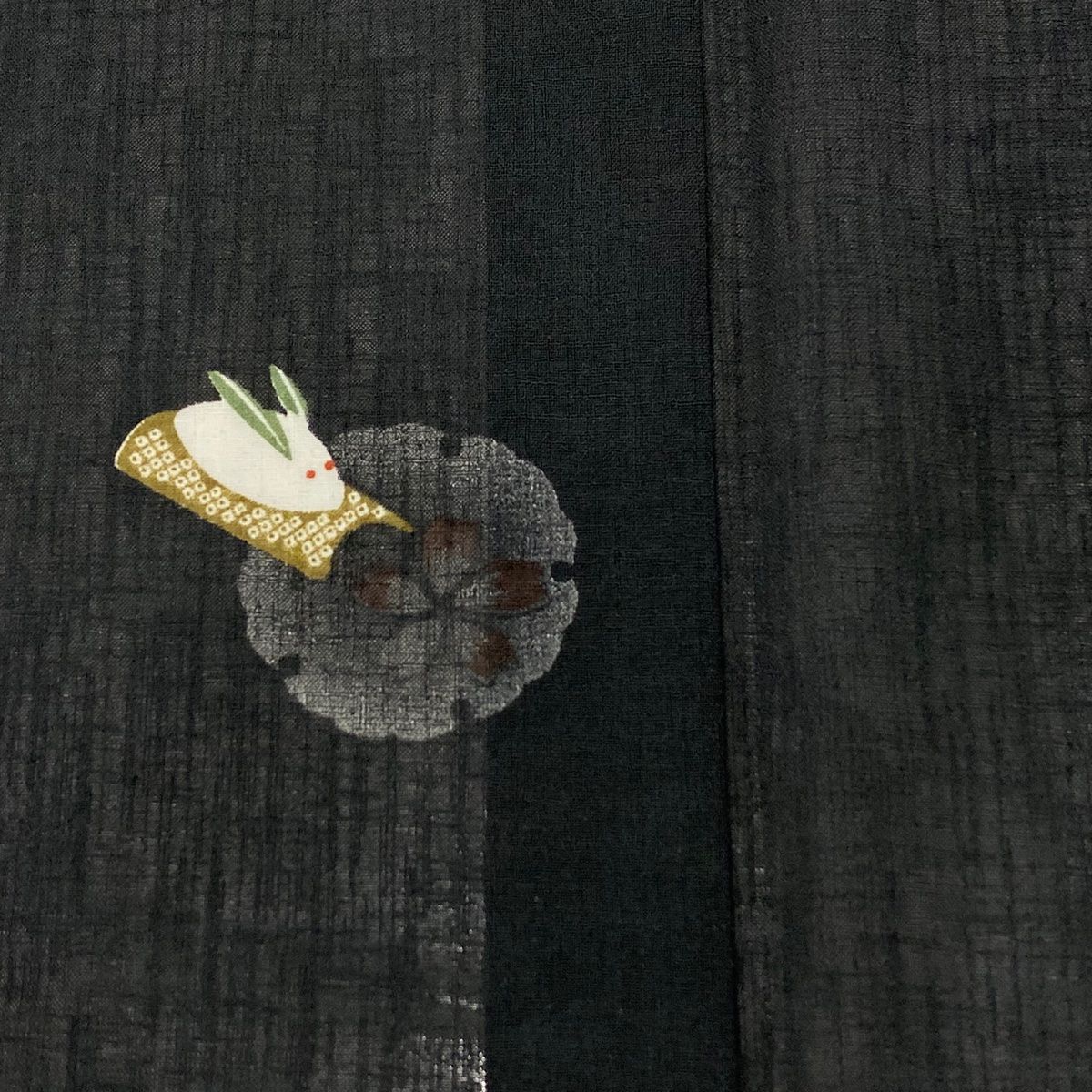 RY　未着用　ロング丈小紋　裄68.5　紬　雪輪　刺し子&名古屋帯 美品】 小紋 身丈159.5cm 裄丈63.5cm S 袷 紬地 名古屋帯セット 源氏香