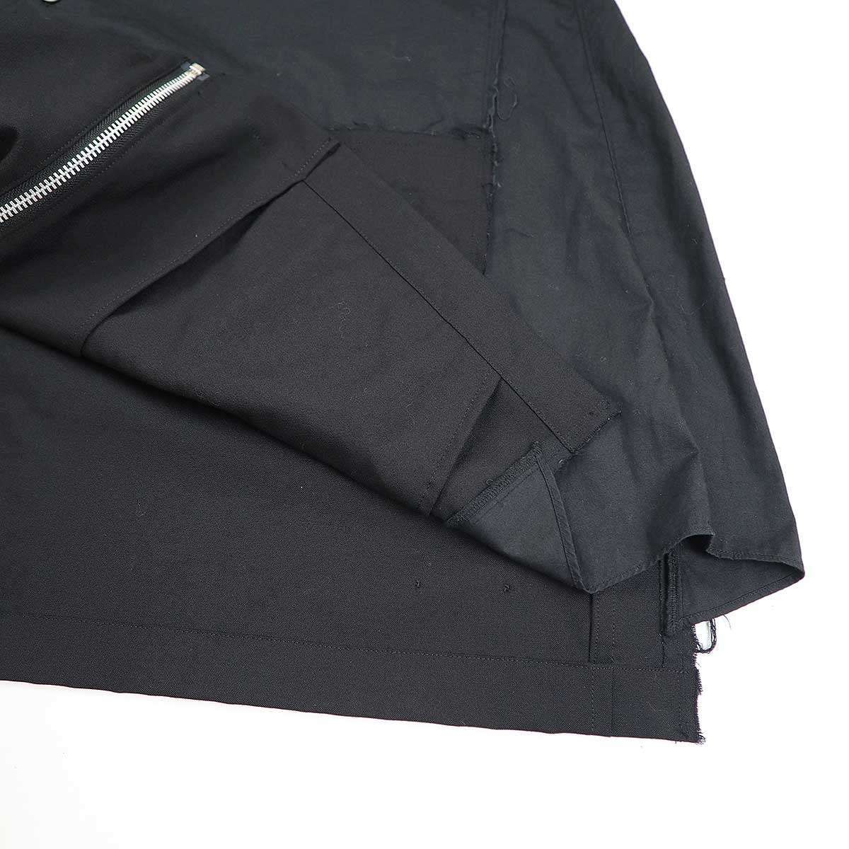 BLACK COMME des GARCONS ウールギャバジンジップ切替シャツ