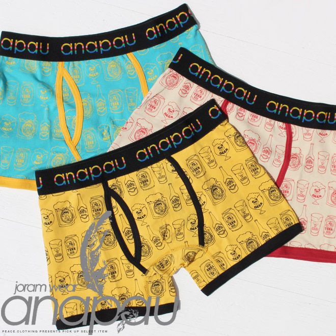 【anapau】アナパウ ビール パンツ プリントボクサーパンツブリーフ 生ビール ジョッキ 瓶ビール (Ｓサイズ女性または細身の男性向き)【下着/メンズ/レディース】【メール便 可】【S/S】【A/W