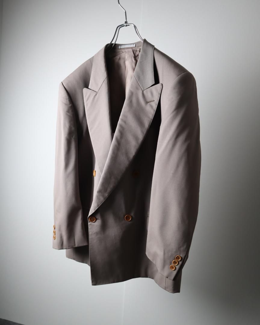 【vintage】2ピースセットアップ スーツ ダブル ウール ニュアンスカラー