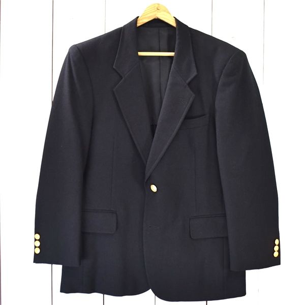 5TA124】全日本柔道連盟 審判服 2つボタン シングル 金ボタン 紺ブレザー ジャケット S ダークネイビー 袖口3つ釦 MITSUKOSHI C-TK2325【中古】【メンズビジネス】202501 