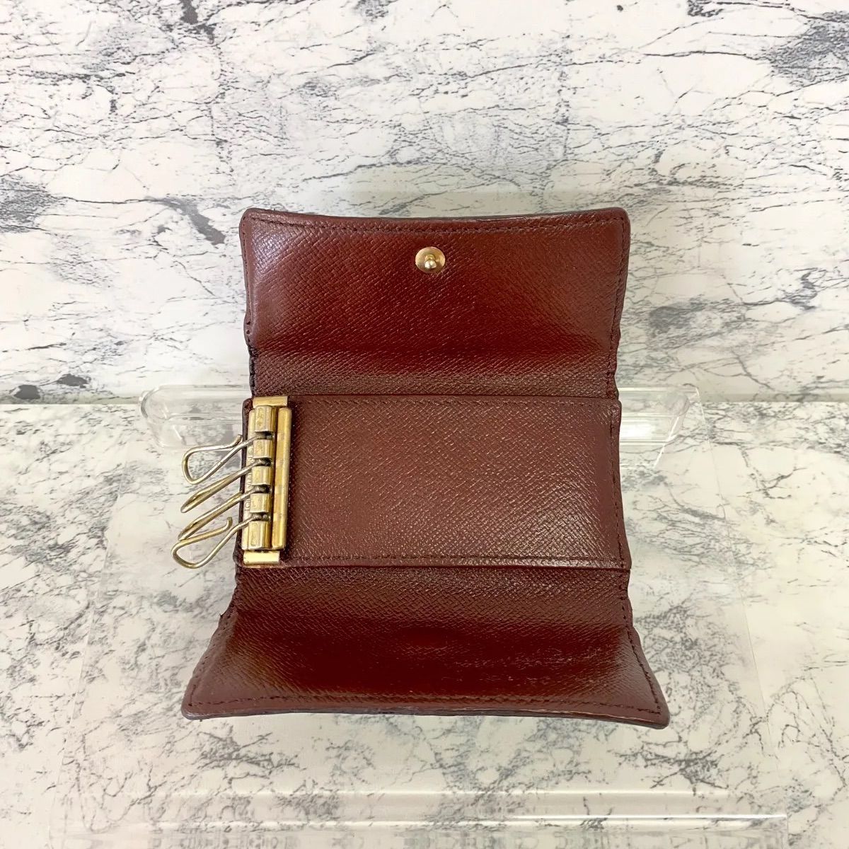✳️LOUIS VUITTON レザー キーケース ブラウン❤️ショップ袋