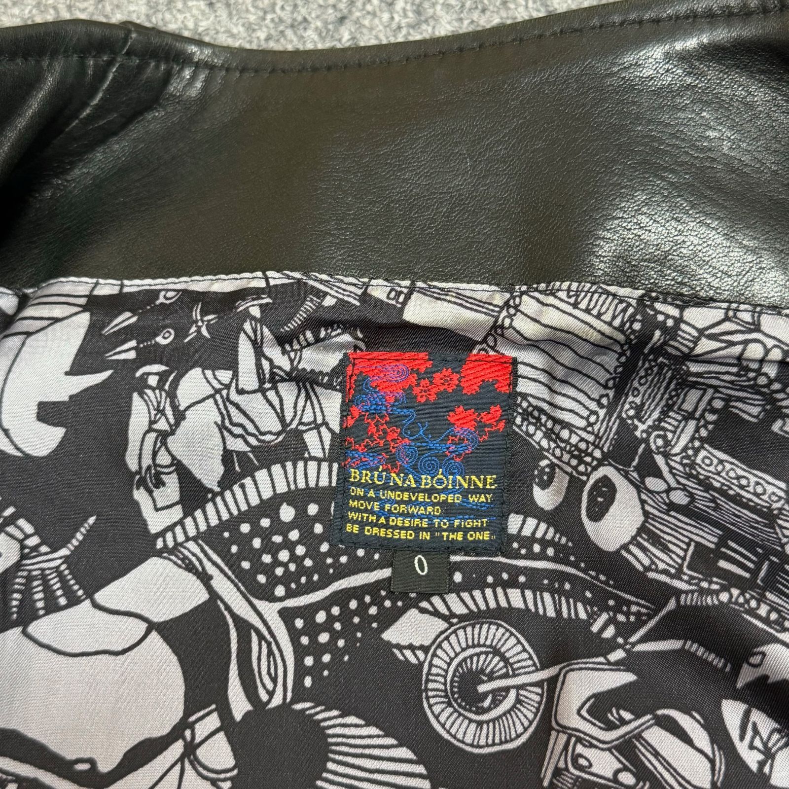 BRUNABOINNE 5080 アランジャケット ホースハイド レザー ダブル