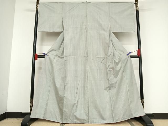 平和屋着物○本場大島紬 白大島 9マルキ 麻の葉文様 正絹 逸品