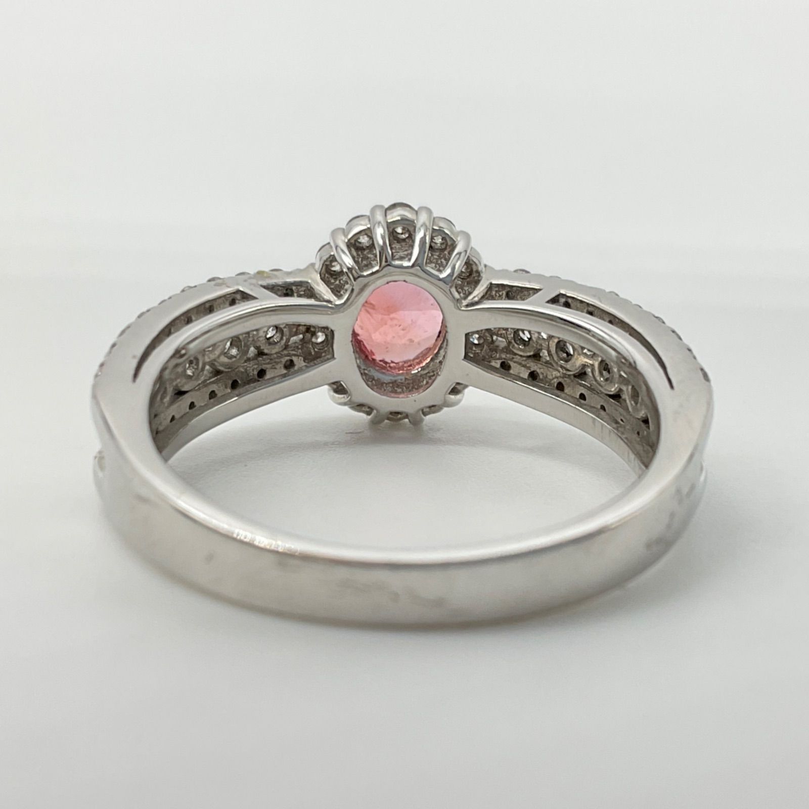 パパラチアサファイア リング 指輪 0.74ct ダイヤモンド0.56ct Pt950 