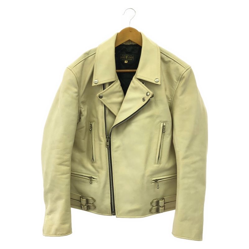 Fast ダブルライダースジャケット made in us 666 Leather Wear◇ダブルライダースジャケット/32/レザー/BLK