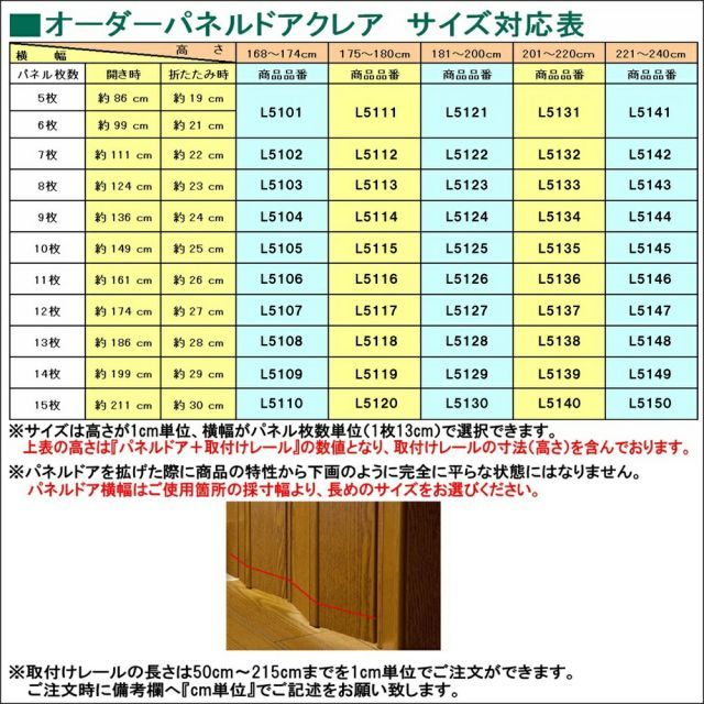 L5128 パネルドアク オーダー品 幅１８６ｃｍ×高さ１８１ｃｍ〜２００ｃｍ 代引不可 MARWIL-DEMENAGEMENTS_CH