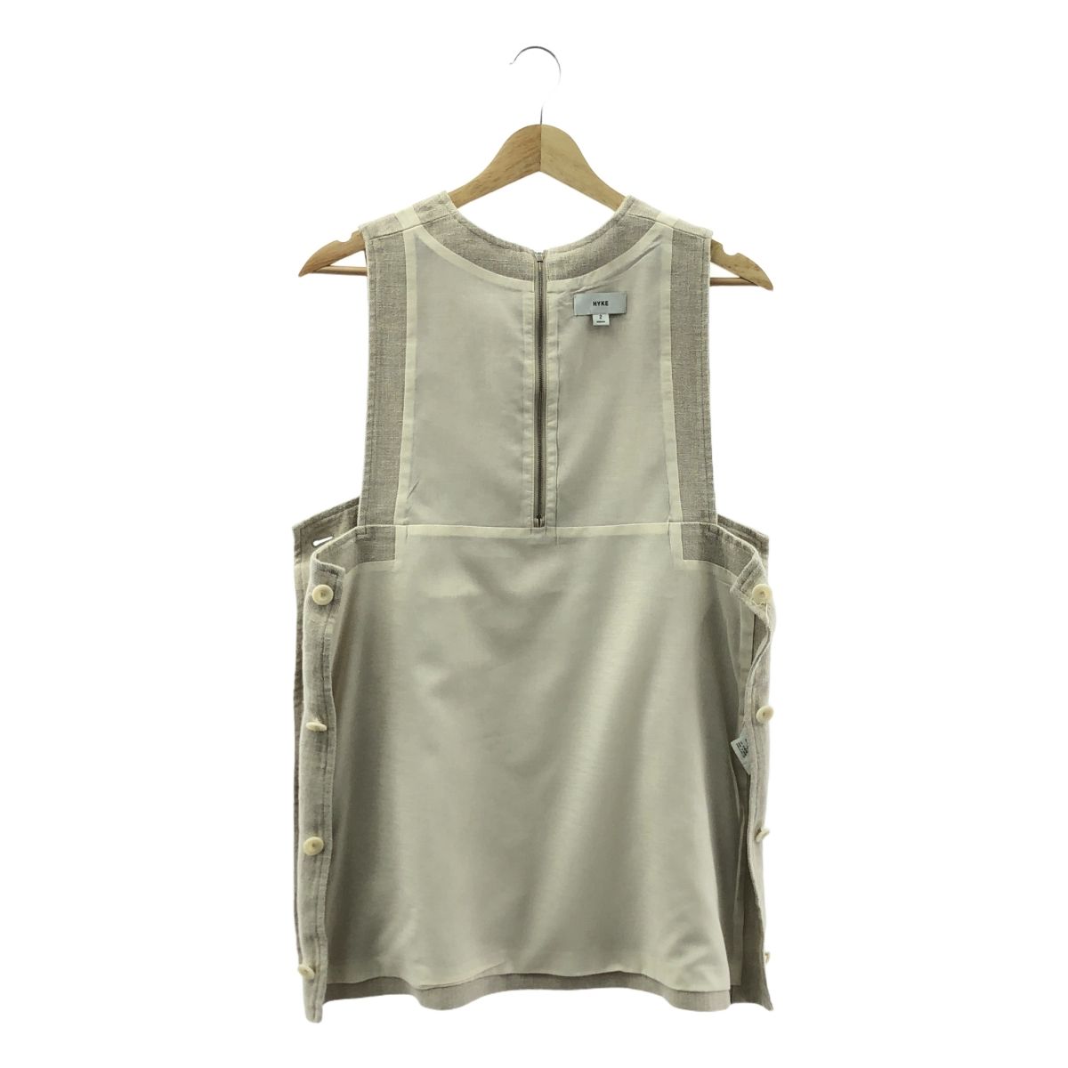 【美品】  HYKE / ハイク | 2023SS | linen long vest / リネン ロングベスト / 総裏地 | 2 | ベージュ | レディース 美品】 HYKE / ハイク | 2023SS | linen long vest / リネン