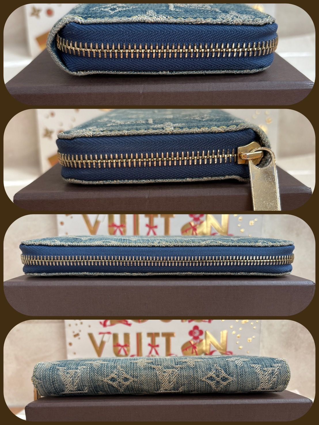 LOUIS VUITTON M63894 ジッピー・ウォレット モノグラム ブルージーン