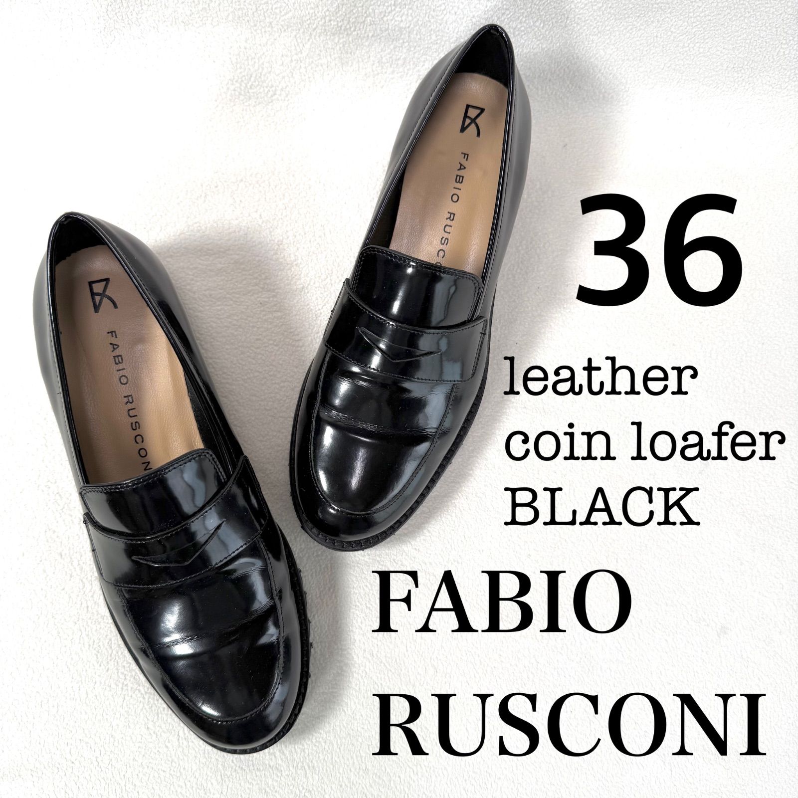 極美品 現行 ファビオルスコーニ 厚底 軽量 タンクソール ローファー ファビオルスコーニ FABIO RUSCONI 軽量タンクソールローファー