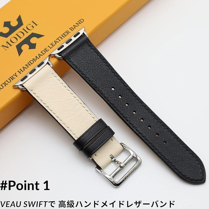 MODIGI コンパチブル アップルウォッチ バンド レザー Apple Watch用 ベルト 本革 手作り Veau Swift皮 40mm 41mm 42mm 44mm 45mm 46mm 49mm Apple Watch Ultr 0