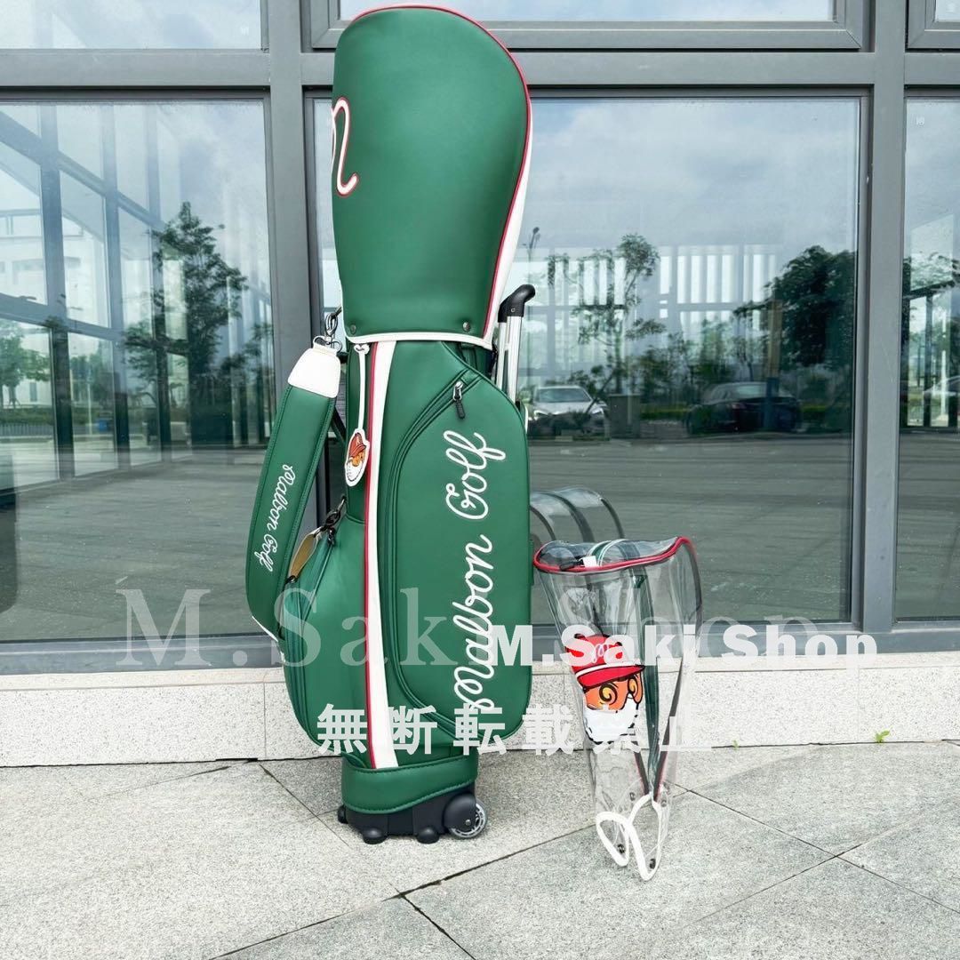 人気商品 マルボンゴルフ malbon golf ゴルフ キャディーバック ゴルフバッグ キャスターバッグ キャスタ付き 2輪タイプ スポーツ 耐摩耗性 防水性 安定感抜群 持ち運び便利 おしゃれ ユニセッ