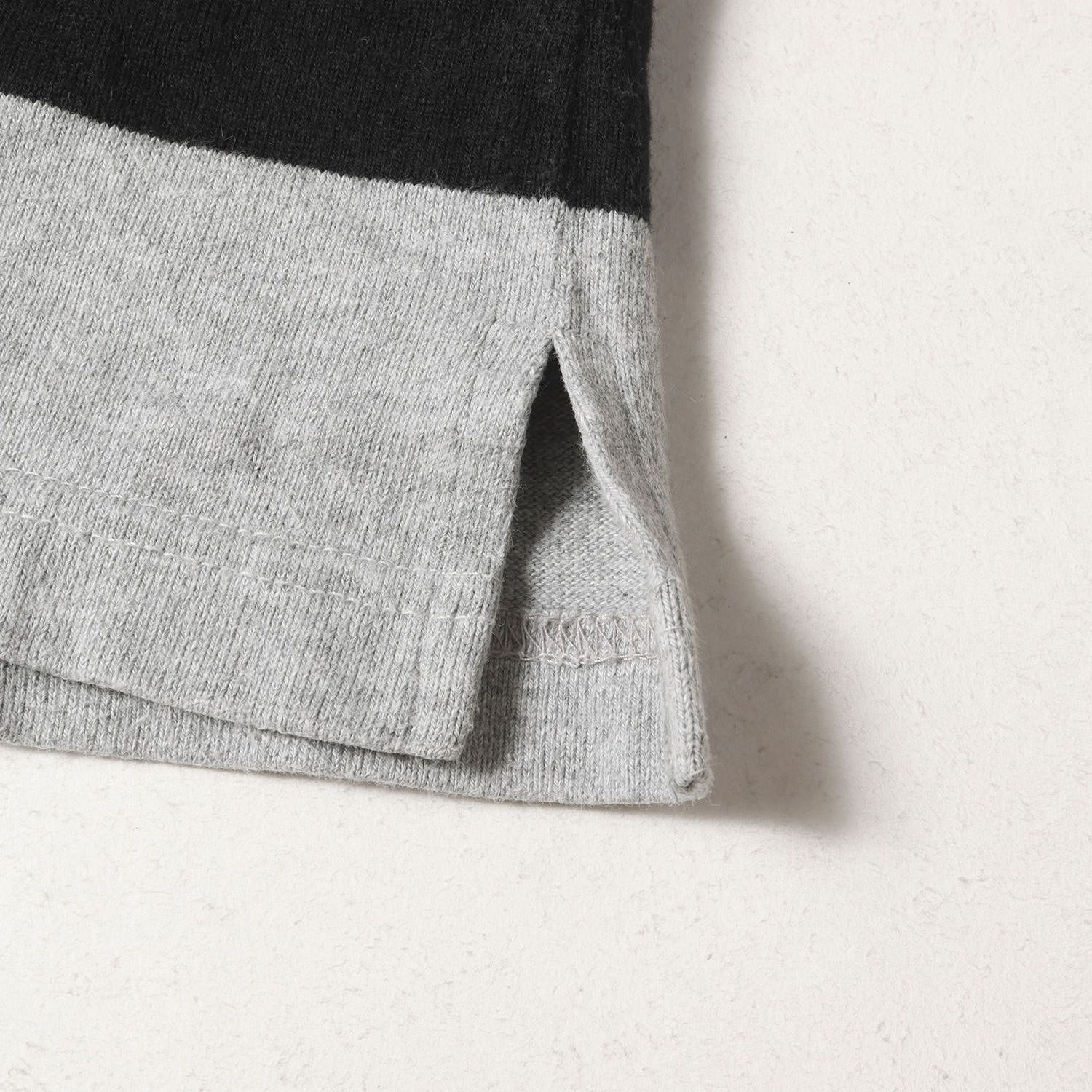 A BATHING APE ア ベイシング エイプ ラガーシャツ グレー ブラック サイズ:S | 00s 猿顔エルボーパッチ ボーダー ラガーシャツ | トップス カットソー 長袖【レディース】【中古】【K4597】 A BATHING APE ア ベイシング エイプ ラガーシャツ グレー ブラック